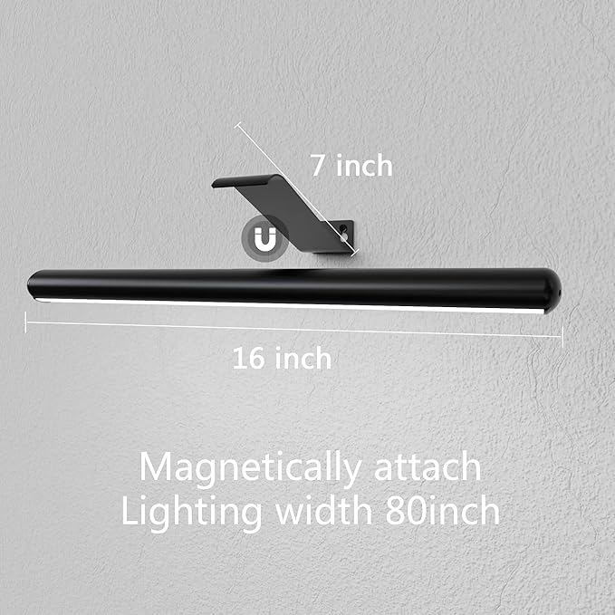 16'' Picture Light Wireless Rechargeable with Remote Control,Art Light Light for Painting, Display Lamp Dimmable Timer auto-Off,Led Picture Lighting for Paintings Dartboard Gallery