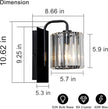 Grneric Crystal Wall Sconces,Black Sconce Wall Light Fixtures Modern Sconces Wall Lighting Single Indoor Wall Sconce for Living Room Bathroom Hallway Stairway Bedroom 10 Inch