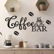 Coffee Bar Sign - Rustic Metal Hanging Decor for Home Office Kitchen (Coffee Bar and Bean Style)
