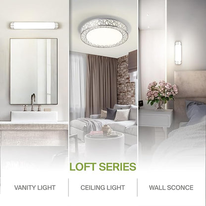 ASD 12 Inch LED Indoor Wall Sconce - Brushed Nickel Modern Dimmable 15W 2700K-5000K Adjustable Wall Mounted Light Fixtures, Wall Lights for Bedroom, Bathroom, Living Room, Hallway Decor - ETL