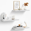 Floating Shelves for Wall, White Wood WallShelf Set of 3, 16