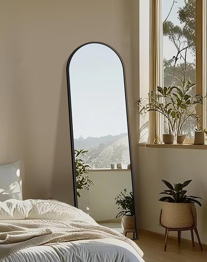Delma Arched Mirror Full Length,Standing Mirror Full Body,Large Floor with Stand for Wall Entryway Door Bedroom Bathroom Living Room
