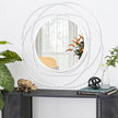 24 inch Round Mirror White, Circle Wall Mirror for Bathroom Vanity,Large Circle Mirror for Wall Decor, for Living Room Bathroom Bedroom Hallway Balcony Vanit