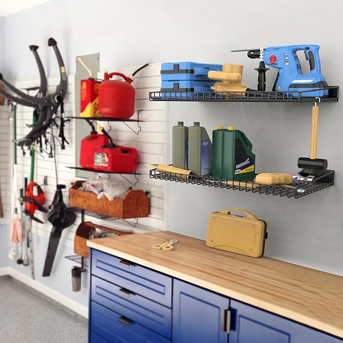 WALMANN 2 Pack Garage Wall Shelf, 23.5