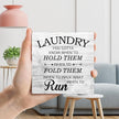 Laundry Room Sign With Iron Support, Home Bathroom Desk Laundry Room Decor Wood Sign Shelf Decor Farmhouse Housewarming Gifts Laundry You Gotta Know When to Hold Them Table Centerpiece - (a013)