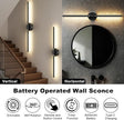 Battery Operated Wall Sconces Set of 2, Dimmable 8000mAh Rechargeable Wall Lights, LED Wall Lamp with Remote Control