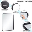 SUPER DEAL 22x30 Inch Black Wall Mirror for Bathroom, 2PCS Wall Mounted Rectangular Entryways Decor Vanity Mirrors with Stainless Steel Metal Frame and Rounded Edge