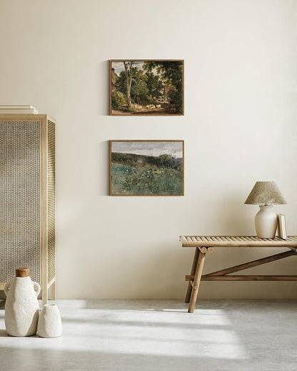 InSimSea Framed Canvas Wall Art Vintage Decor, Rustic Classical Paintings for Wall Decorations, Country Art Prints for Room Home Kitchen Farmhouse Bathroom Decor, 12"x16"
