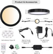 6pack LED Puck Light Kit, 2700-6000K Smart Round Under Cabinet Lighting with APP Control, Compatible with Alexa, Google Assistant, for Under Counter, Kitchen (Black)