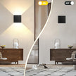 Modern LED Wall Sconce, 3000K Warm White Up & Down Wall Light for Bedroom, Wall Lamp with Adjustable Angle, Black Minimalist Design for Living Room, Bedroom, Hallway, Corridor (2 Pack)