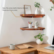 Floating Corner Shelve, 10 Inch Acacia Wood Corner Shelf Set of 2, Corner Shelf wall Mounted for Living Room, Bedroom, Bathroom, Office, Kitchen (Acacia Wood)