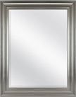 MCS Ezra 22.66x28.66 Large Wall Mirror, Brushed Nickel & Beveled Detail Mirror, Vertical & Horizontal Wall Hanging Mirror for Bathroom, Bedroom & Livingroom