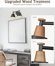 FEMILA Modern 2 Light Bathroom Vanity Lights, Industrial Bathroom Light Fixtures Over Mirror, Black Vanity Lighting Fixtures, Woodgrain Finish, 4FG59B-2W BK-NW