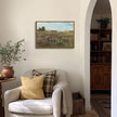 OIQArtOIQ Vintage Landscape Framed Wall Art Summer Countryside Wildflower Canvas Art Prints Farmhouse Cottagecore Pictures Wall Decor Rustic Meadow Paintings Artwork For Kitchen Bedroom Living Room