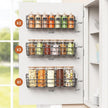 5 Pack Spice Rack Seasoning Organizer Wall Mount, Screw or Adhesive Hanging Shelf Basket Spice Organizer Shelf for Kitchen, Black