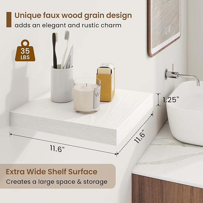 Square Floating Shelves for Wall, 11.5