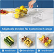 Pantry Organizers and Storage, 8 Pack Snack Organizer for Pantry Shelf,Food Storage Bins with Divider,Clear Containers for Organizing,Transparent Plastic Basket,Refrigerator and Fridge Bins