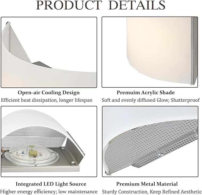 30 inch LED Wall Sconce Lights, Bathroom Vanity Lights, 3-Light Indoor Wall Light Fixtures Over The Mirror, Wall Decro Lighting for Bathroom Hallway Bedroom Living Room