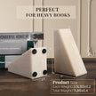 Koville Marble Bookends for Shelves, Large Bookends for Heavy Books, Non-Slip 7Lbs Stone Book Ends for CD/Movies, Modern Decorative Bookends for Shelves Table Home Decor(Navona)