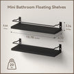 RICHER HOUSE Bathroom Shelves, Black Floating Wall Shelf Organizer Over Toilet Storage with 2 Shelves