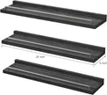 22 inches Long Floating Shelves, Bathroom Decor Shelves Over Toilet, Farmhouse Wall Shelves for Living Room, Bedroom, Picture Frames, Plants, Kitchen, Set of 3 (Black)