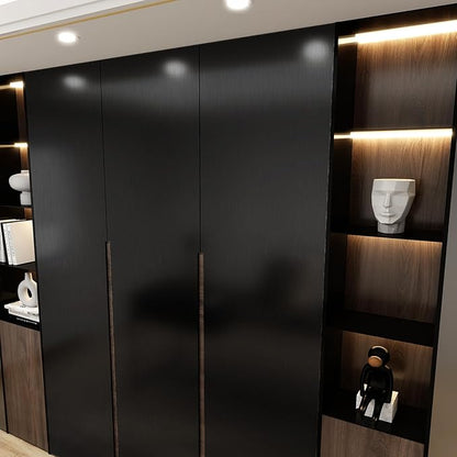 Stainless Steel Peel and Stick Wallpaper 15.7"x 472" Black Stainless Steel Contact Paper Countertop Self Adhesive Thick Vinyl Waterproof for Wall Paper Fridge Kitchen Cabinets