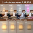 Battery Operated Wall Sconce Set of 2, Rechargeable 6000mAh Magnetic Bulb, No Drill Stick On Cordless Wall Light, RGB & 3 Color Temperatures Dimmable with Linen Shade for Bedroom Living Room
