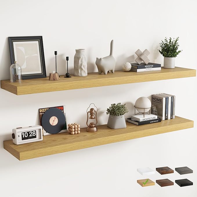 72 Inch Long Floating Shelves for Wall Set of 2, 12