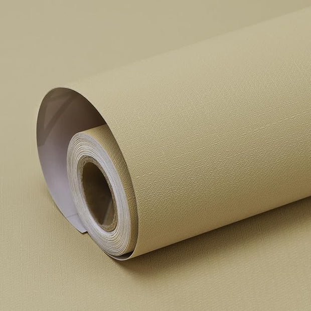 Amiya Yellow Peel and Stick Wallpaper Solid Color Textured Contact Paper Pure Yellow Self Adhesive Wallpaper Matte Removable Wall Paper Decorative Walls Decal Vinyl Roll A Set of15.7×1200"