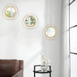 3 Set Gold Circle Mirrors for Wall Decor - Metal Art Small Round Mirror Sets - Hanging Wall Sculpture for Bedroom, Living Room, Entryway 12''