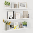 Axeman 30 Inch Floating Shelves | White Picture Ledge Shelf Set of 3 | Rustic Wood Wall Shelves with Lip | 30