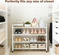 KANAV 4-Tier Expandable Shoe Rack, Heavy Duty Adjustable Metal Shoe Organizer for Closet, Entryway & Mudroom, Freestanding, Tool-Free Assembly, White