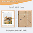 8x10 Picture Frame, OAK Wood Photo Frame 5x7 with Mat or 8x10 without Mat with Perspex Glass for Vertical or Horizontal Tabletop Wall Display for Photos, Paintings, Posters, Artwork, Set of 3
