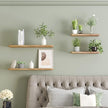 WELLAND 16” Cedar Natural Edge Floating Shelf Set of 2