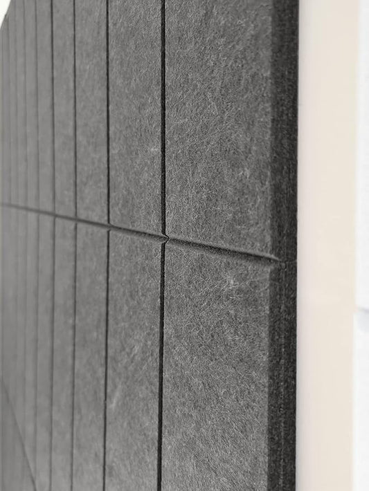 11.18" Square Acoustic Panels 12-Pack - Sound Absorbing Wall Panels, Noise Reducing Soundproof Decorative Felt Tiles for Home Office, Studio, Living Room - Gray Black