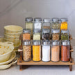 Acacia Wood Tiered Spice Rack Shelf Organizer for Cabinet, Small Cupcake Stand, Spice Racks Risers for Inside Cabinets, Wooden Pantry Spice Jar Rack, Seasoning Perfume Cologne Fragrance 3 Tier Display