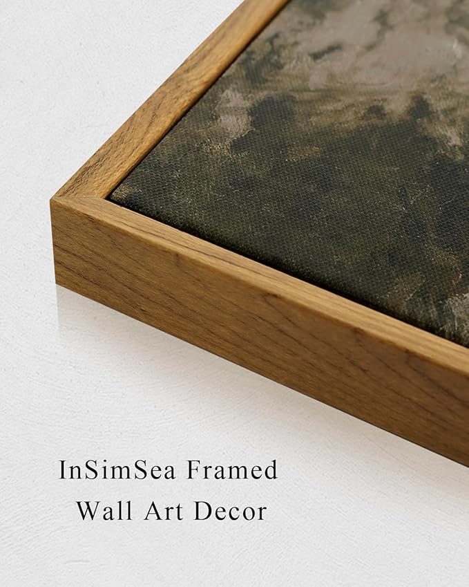 InSimSea Framed Canvas Wall Art Vintage Decor, Landscape Wall Art, Riverside Small Town Large Canvas Prints Home Decor, Rustic Farmhouse Wall Decor for Bedroom Living Room, 16