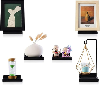 Small Floating Shelf, Set of 6 Black Shelf for Wall Decor Storage Wall Mounted Small Shelf for Bedroom Living Room Bathroom Kitchen -5x5 Inch