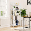 NUMENN Bookshelf, 5 Tier Bookshelves, Home Office Bookcase Shelf Storage Organizer, Free Standing Storage Shelving Unit for Bedroom, Living Room and Home Office, White