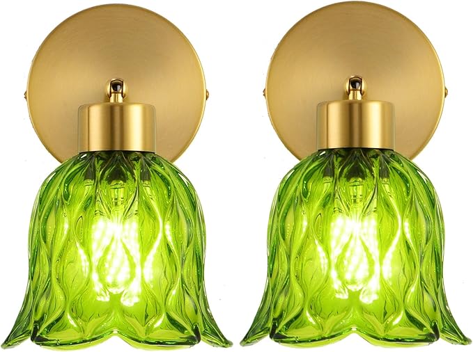 Wall Sconces Vintage Fixture Light, Vanity Lights for Bathroom, Modern Wall Light Fixtures, Metal Sconces Wall Lighting with Glass Shade, Farmhouse Wall Lamp for Bedroom Living Room