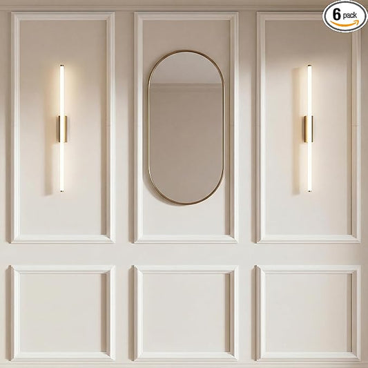 Precut Wall Molding Kit - Paintable Wainscoting Panels Ready-to-Assemble Accent Wall Kit, Modern Molding Trim Decor for Living Room Bedroom Hallway Kitchen Island (3 Set 56 x 23 in)