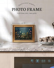 VIYYIEA Gold Framed Art Prints,8x10Inch, Wildflower Floral Vintage Art Painting, Moody Maximalist Decor for Library Bathroom Dining Room Shelf, Rustic Farmhouse Canvas Blue Picture