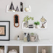 2 Pieces Rattan Wall Shelf ,16 inch Floating Shelves ,Rustic Wood Wall Mounted Storage Shelves ,Long Hanging Shelf, Natural Mounted Floating Shelvesfor Living Room Bathroom Kitchen BohoWall Decor