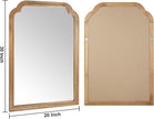 Wood Framed Bathroom Mirror for Wall, 20X30 Inch Rustic Wood Frame Wall Mirrors Decorative for Living Room, Vanity, Bedroom, Entryway and Farmhouse, Tempered Glass, Shatterproof