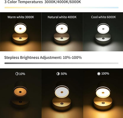 Aisilan Wall Sconce Set of 2, Hardwired Touch Dimmable Wall Light with 3 Color Temperatures, Adjustable 7W LED Wall Lamp CRI97, Modern White Aluminum Sconce for Bedroom Bedside Hallway