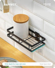 Baffect Metal Spice Rack Wall Mount Floating Shelves 2 Pack Black Storage organizer for Cabinet Door Pantry Kitchen Bathroom Supplies (13.7inches length)