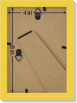 Vittanly 4x6 Picture Frames Set of 9, Shatter Resistant Plexiglass, Display 3.5x5 Pictures with Mat or 4x6 without Mat, Photo Frames for Wall or Tabletop, Engineered Wood, Yellow