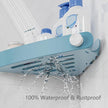 Sotfamily Plastic Shower Caddy Corner (For 90° Only), 4 Pack Adhesive Corner Shower Shelves for Bathroom Organizers and Storage, Light Blue