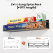 16.9 Inch Wide Large Capacity Magnetic Spice Rack for Refrigerator, 6 Pack Metal Fridge Shelf, Black