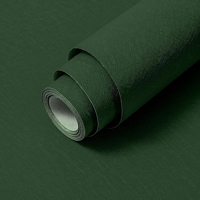 Dark Green Peel and Stick Self Adhesive Wallpaper - Removable Waterproof Bathroom Countertop Contact Paper - Kitchen Vinyl Wrap for Cabinet Countertops - Wall Cover Counter Top Paper 15.7" X 984.2"